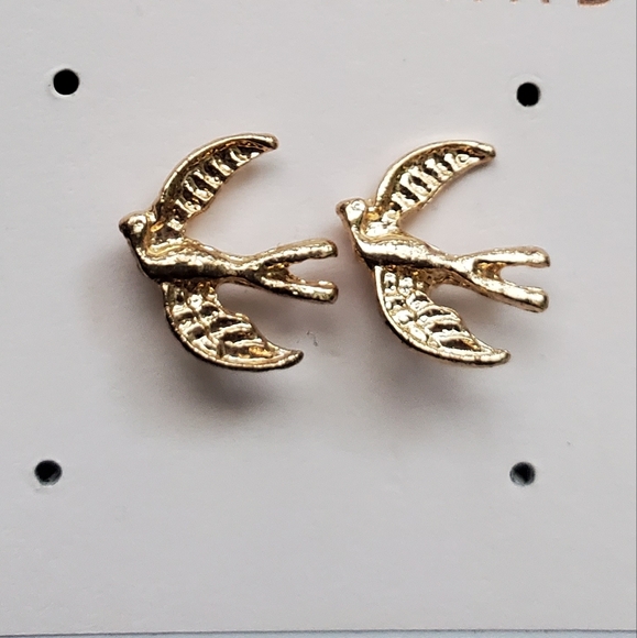 Kohl's Gold Bird Earrings - Picture 1 of 2